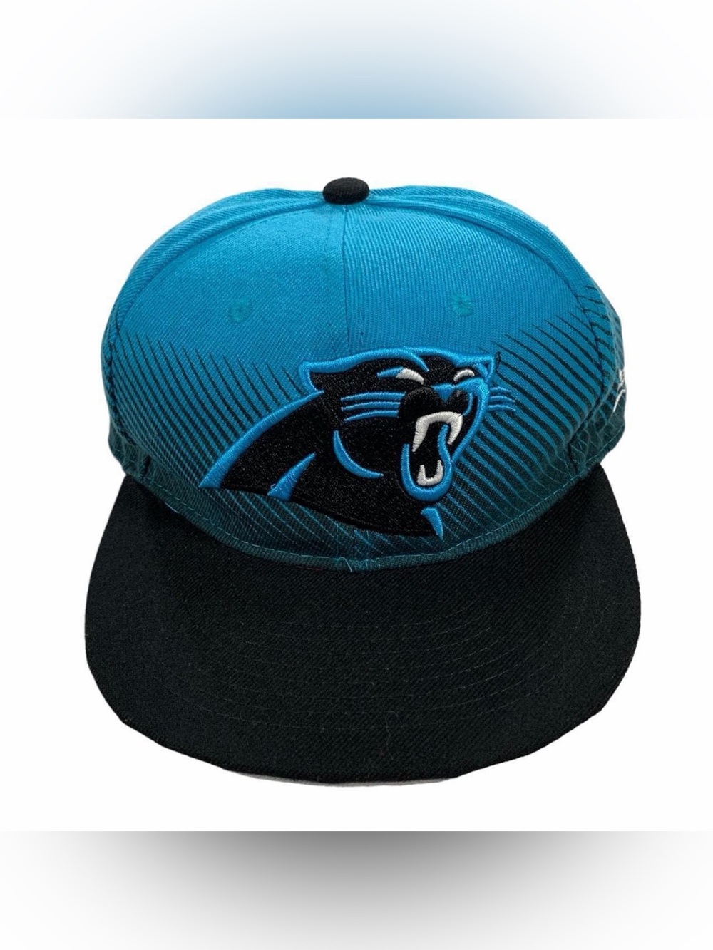 VTG New Era NFL Football Carolina Panthers Blue Black Vintage Style Snapback Hat